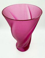 Front view showing full twisted amethyst crystal vase