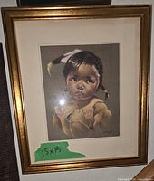 Full view of framed print showing portrait, mat, and frame