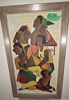 Full view of framed painting showing composition and frame