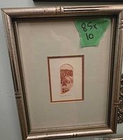 Full view of framed print with mat and frame