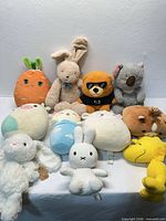All eleven plush toys grouped together