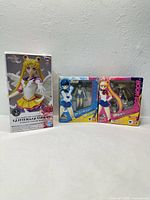 Group shot of three boxed Sailor Moon figures