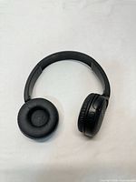 Top view of Sony black on-ear headphones showing overall design and earcups