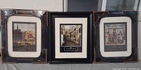 Three framed prints, two sealed, one unsealed