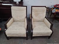 Front view of both Thomasville armchairs