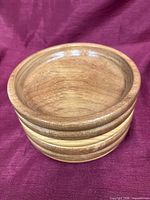Top view showing smooth interior of wooden bowl