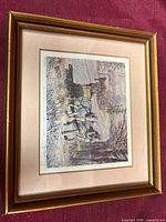 Framed print overall view showing artwork, mat and frame