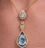 Pendant on model showing scale and color