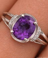 front view showing amethyst and CZ accents