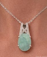 Necklace on model showing pendant and chain