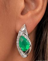earring on ear showing size and design