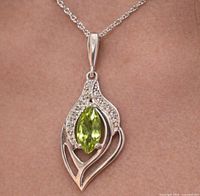 Pendant on model showing size and chain style