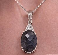 Pendant on model showing size and appearance