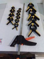 All clamps laid out showing sizes and count