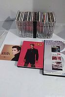 All CDs upright showing spines plus both box sets front covers