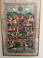 Front view of framed folk art print