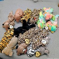 Group shot of all 15 Beanie Babies arranged in a circle