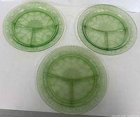 Three green Cameo Ballerina grill plates overview