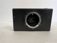 Front view showing lens mount opening