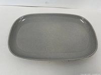 Top view of grey rectangular serving platter