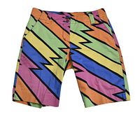 Front view of Loudmouth multicolor zigzag shorts