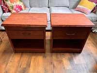 Front view of both nightstands closed