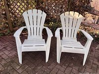 Front view of both Adirondack chairs