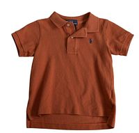 Front view of burnt orange toddler Polo Ralph Lauren shirt
