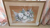 full view of framed floral print