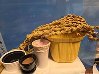 group view of four pots and macrame hanger