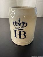 Front of stein showing HB crown logo