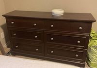 Front view of 6-drawer dresser