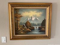 Full view of framed painting on wall