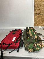 Overall view of both bags on table