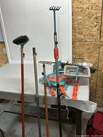 overall view of handles and heads on table