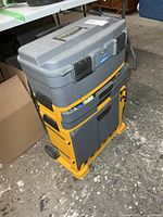 Front angled view of stacked rolling toolbox