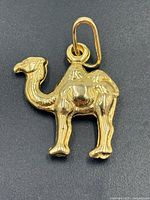 Front view of sterling silver camel pendant