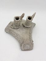 Top view of antler base with two taper openings