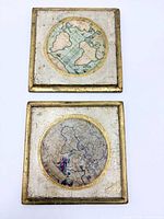 Both square plaques front view