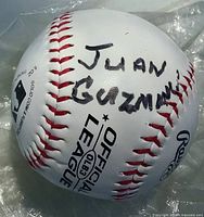 Juan Guzman autograph on Rawlings OLB3 baseball