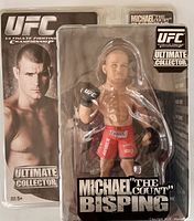 Front view of sealed Round 5 UFC Michael Bisping figure in blister pack