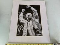Full view of matted Stone Cold Steve Austin sketch print