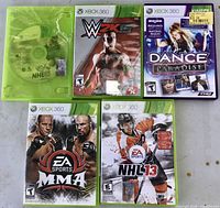Group photo of all five Xbox 360 games