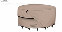 Manufacturer stock image of ULTCOVER round patio furniture cover on table