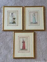 All three framed engravings laid out