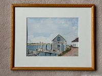 Framed watercolour painting in full view
