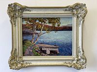 Framed oil painting full view