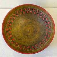 Top view showing glaze colors and circular inset design