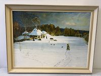 Full view of framed winter landscape print