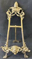 Full view of brass easel stand